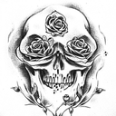 Skull and Roses tattoo design idea