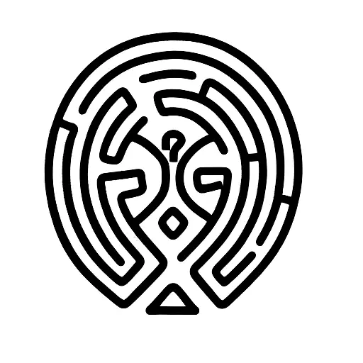 a person in a labyrinth tattoo design idea
