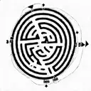 a person in a labyrinth tattoo design idea
