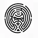 a person in a labyrinth tattoo design idea