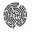 a person in a labyrinth tattoo design idea