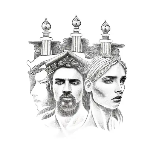 greek column tattoo design idea