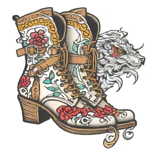 plateau boots tattoo design idea