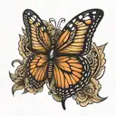 purepecha monarch butterfly tattoo design idea