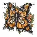 purepecha monarch butterfly tattoo design idea