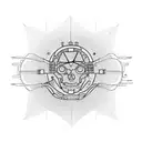 Realistic Cpu with wires to conect to all tattoos around tattoo design idea