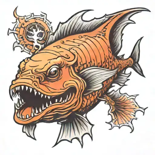 deep-sea anglerfish brave kind tattoo design idea