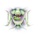 feminine venus fly trap with teeth tattoo design idea