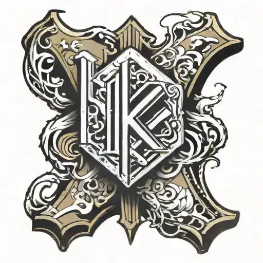 Ice cube with the letter K in it  tattoo design idea