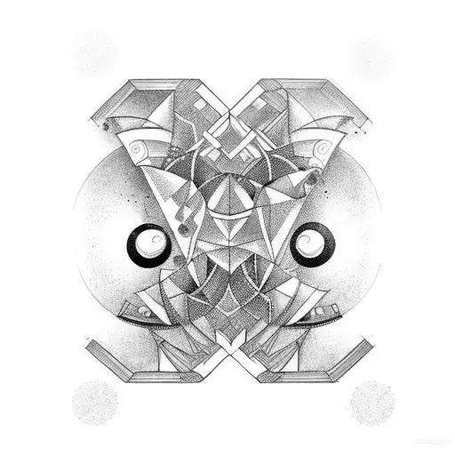 gemini and libra, realism black and white tattoo design idea