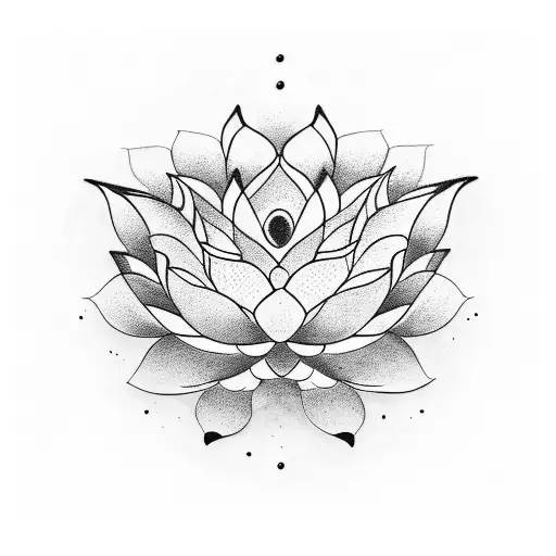 lotus flower and snake tattoo design idea