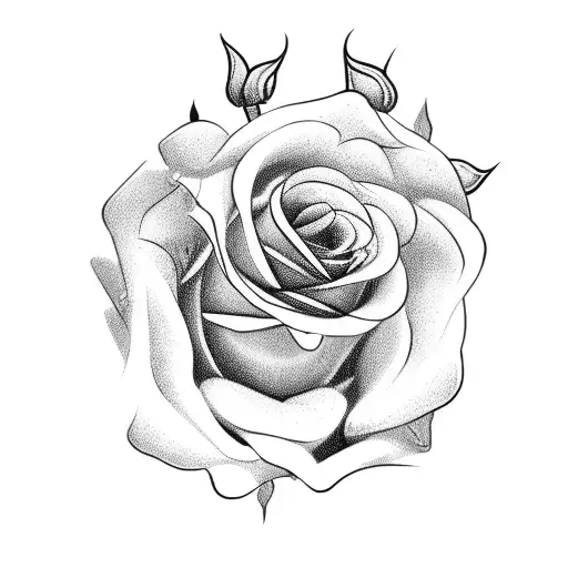 dying rose tattoo design idea