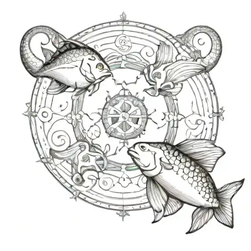 PISCES TAURUS COMBINED tattoo design idea