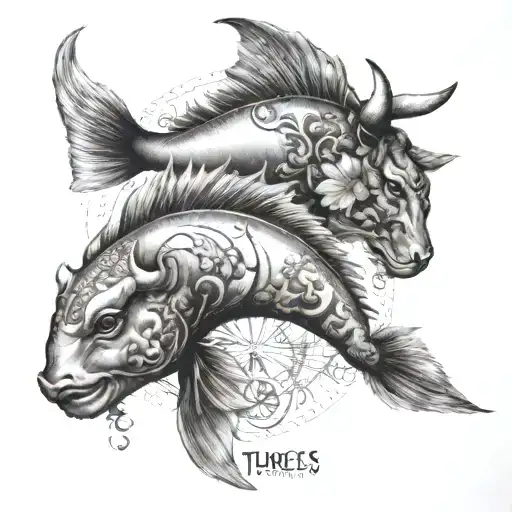PISCES TAURUS COMBINED tattoo design idea