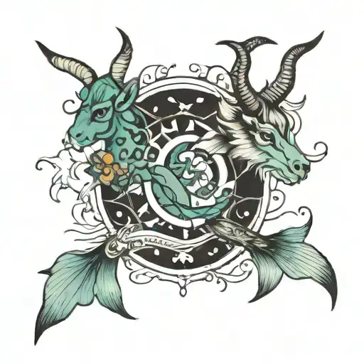 PISCES TAURUS COMBINED tattoo design idea