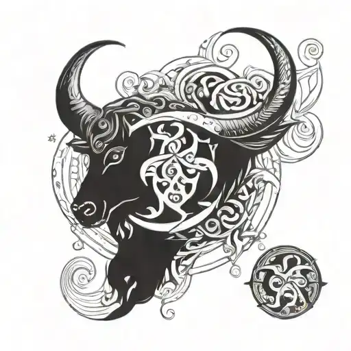 PISCES TAURUS COMBINED tattoo design idea
