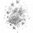 cluster of falling stars, nimbus 2000 broomstick  tattoo design idea