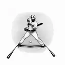 baseball cross with lightening tattoo design idea