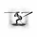 baseball cross with lightening tattoo design idea