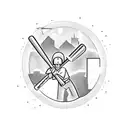 baseball cross with lightening and Houston skyline tattoo design idea