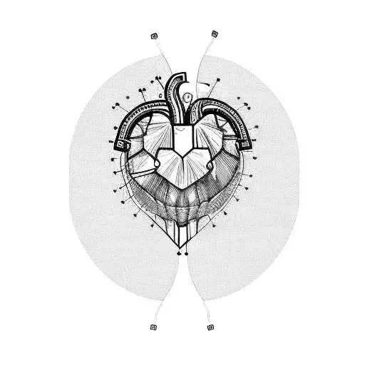 Human heart, deconstruct and recombine tattoo design idea