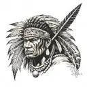 taino indian warrior tattoo design idea
