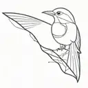 An abstract tattoo design featuring the outline of Georgia with a subtle mockingbird hidden within the lines, symbolizing your love for your home state and favorite bird in a minimalist style. tattoo design idea