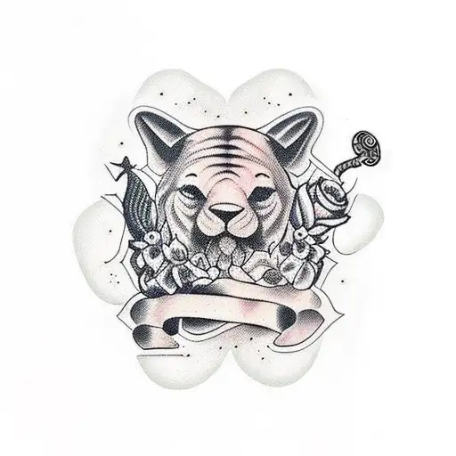 buda com animais em volta tattoo design idea