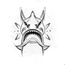 Shark, heron, spider tattoo design idea