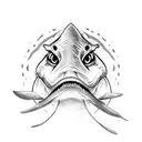 Shark, heron, spider tattoo design idea