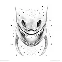 Shark, heron, spider tattoo design idea