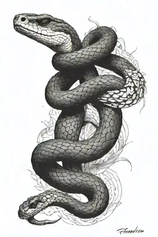Snake around the arm, shoulder to the collarbone tattoo design idea