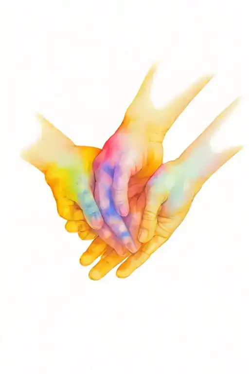 cop daughter holding hands tattoo design idea