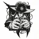 Alucard from hellsing, glove pentagram tattoo design idea