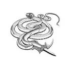 sword with snake wrapped around it  tattoo design idea