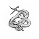 sword with snake wrapped around it  tattoo design idea