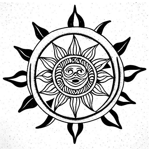 mandala sun moon lotus tattoo design idea