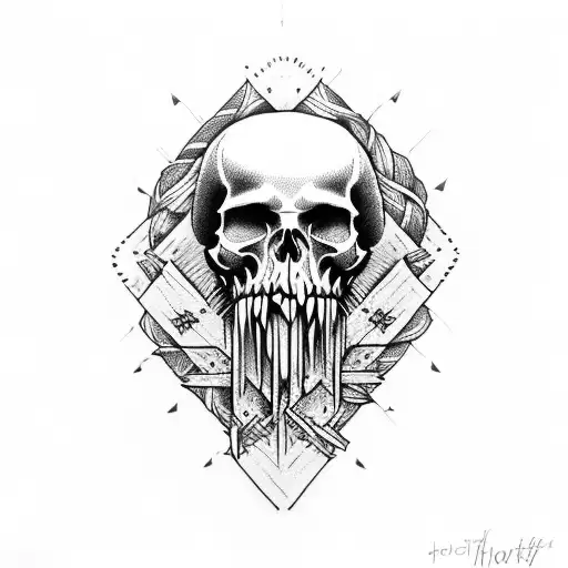 braveheart skull tattoo design idea