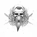 braveheart skull tattoo design idea
