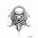 braveheart skull tattoo design idea