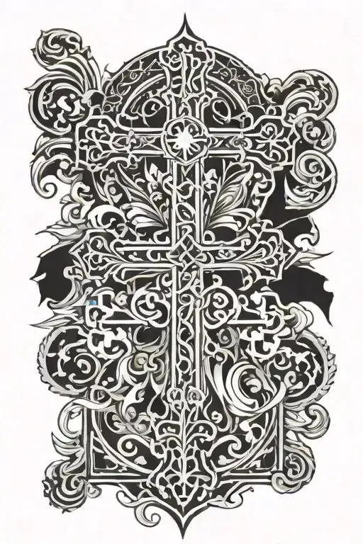 Religious Cross tattoo design idea