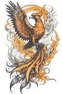 phoenix rising from the ashes tattoo design idea