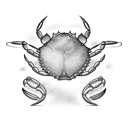 crab and beach  tattoo design idea