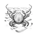 crab and beach  tattoo design idea