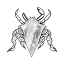 crab and beach  tattoo design idea