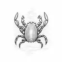 crab and beach  tattoo design idea