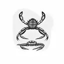crab and beach  tattoo design idea