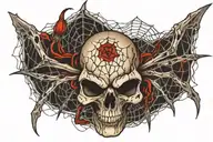 spider cobweb skull tattoo design idea