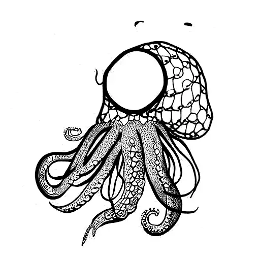lace and pearl garter octopus tattoo design idea