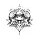 highs and lows mountains black and white. peace patience  tattoo design idea